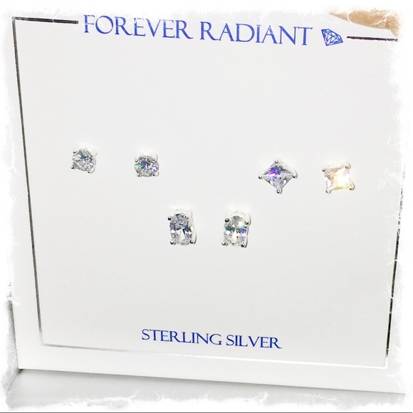 Forever Radiant SS925 3prs AA+ CZ Diamond Earrings - Picture 4 of 8